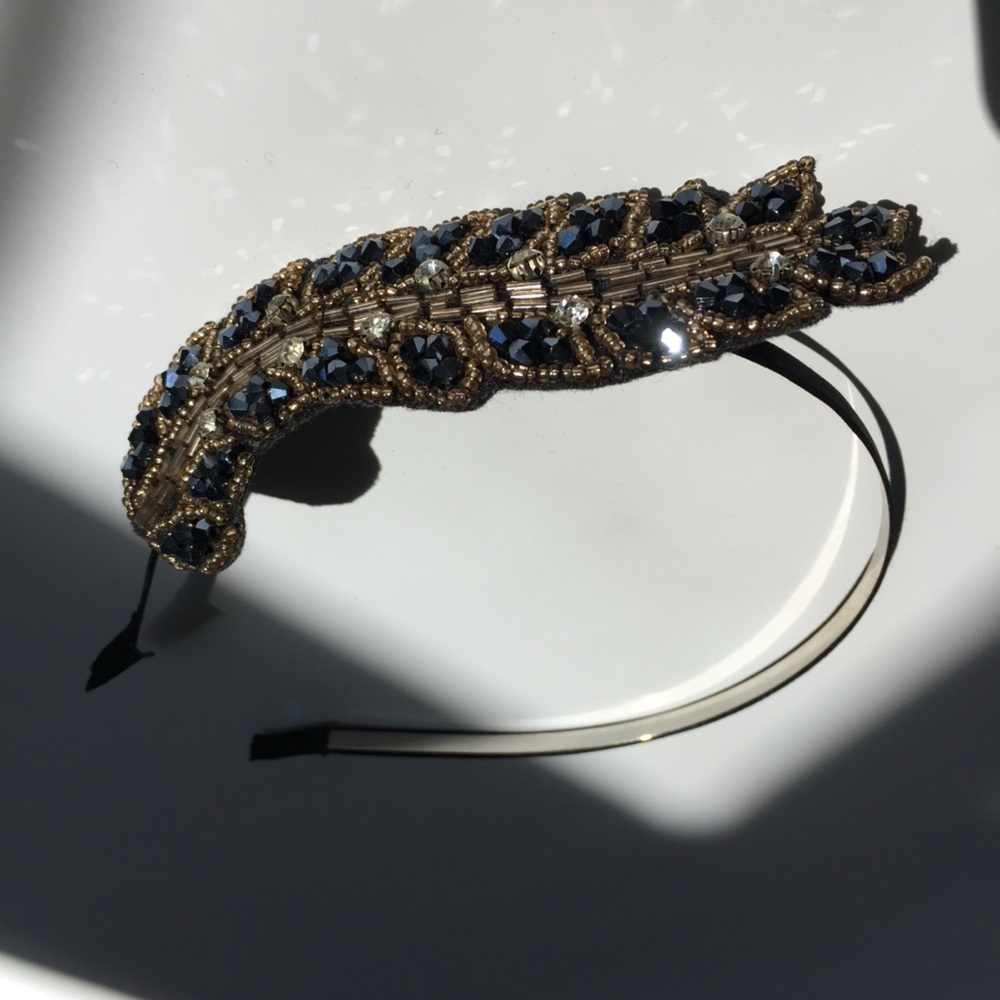 Black and Gold Victorian Style Filigree Hair Accessory